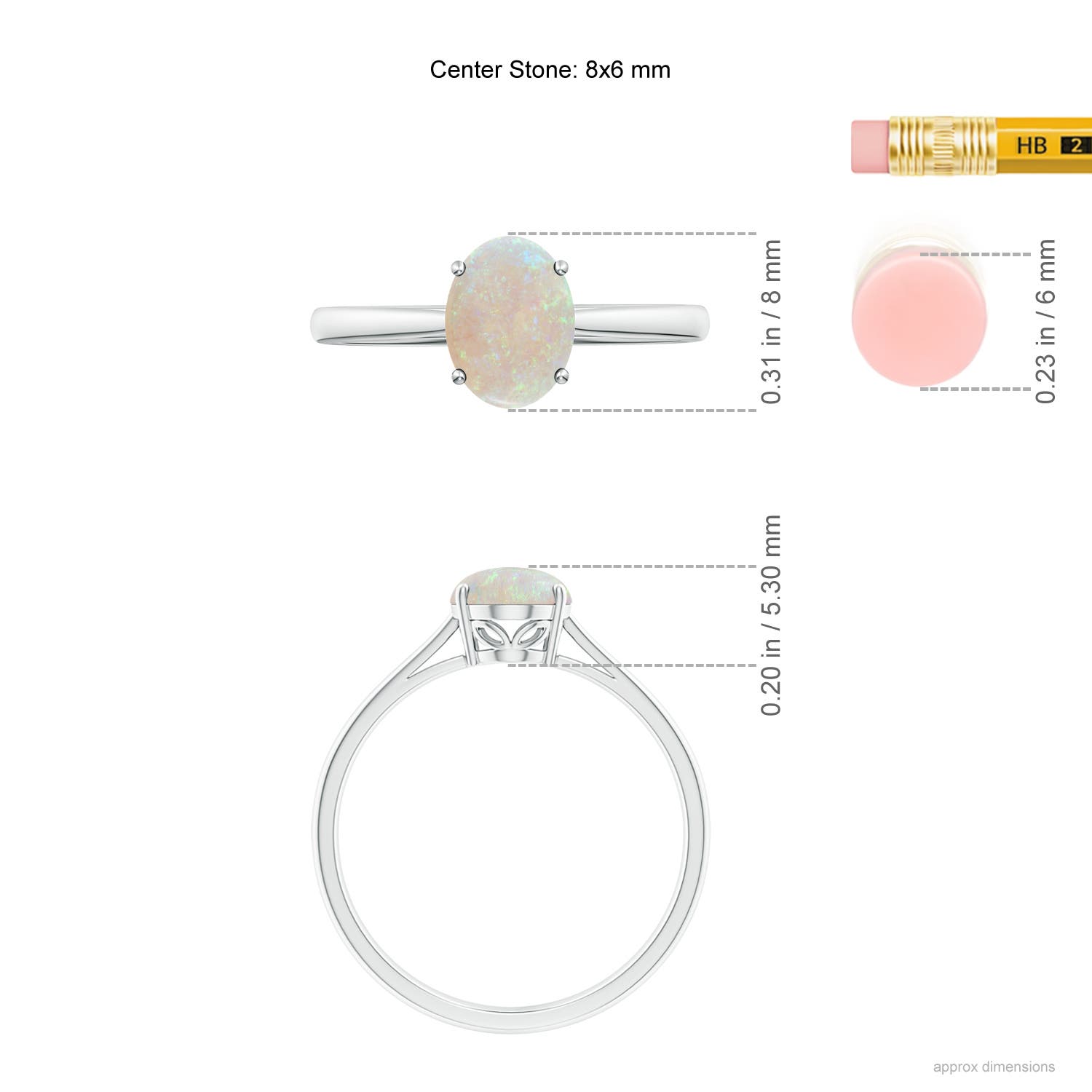 AA - Opal / 0.8 CT / 14 KT White Gold