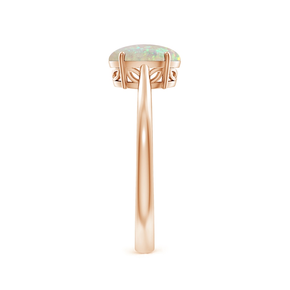 8x6mm AAA Oval Solitaire Opal Cocktail Ring in 9K Rose Gold side 299