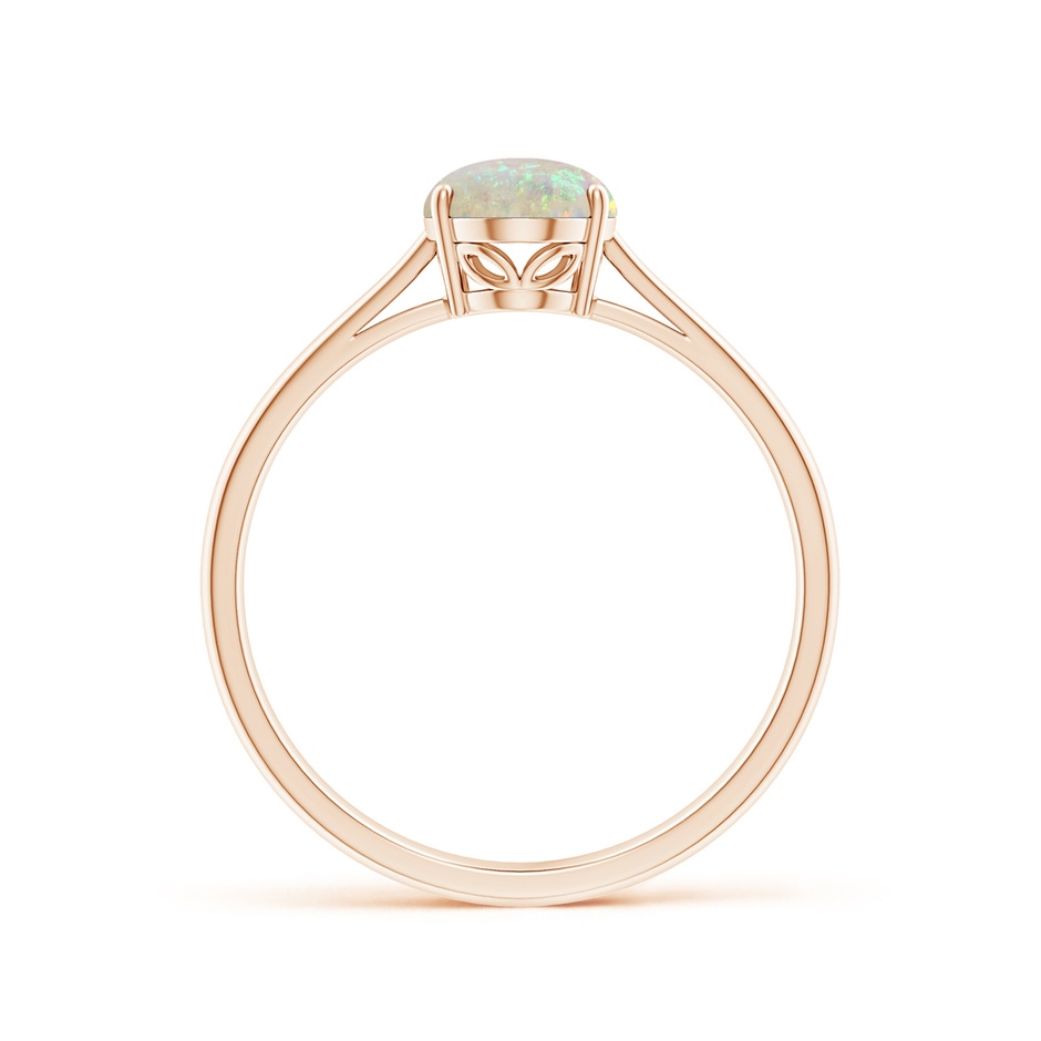 8x6mm AAA Oval Solitaire Opal Cocktail Ring in Rose Gold side 199
