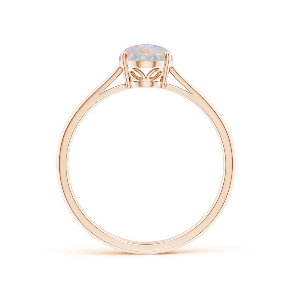 8x6mm AAAA Oval Solitaire Opal Cocktail Ring in 9K Rose Gold side 199