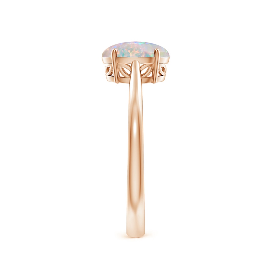 8x6mm AAAA Oval Solitaire Opal Cocktail Ring in 9K Rose Gold side 299