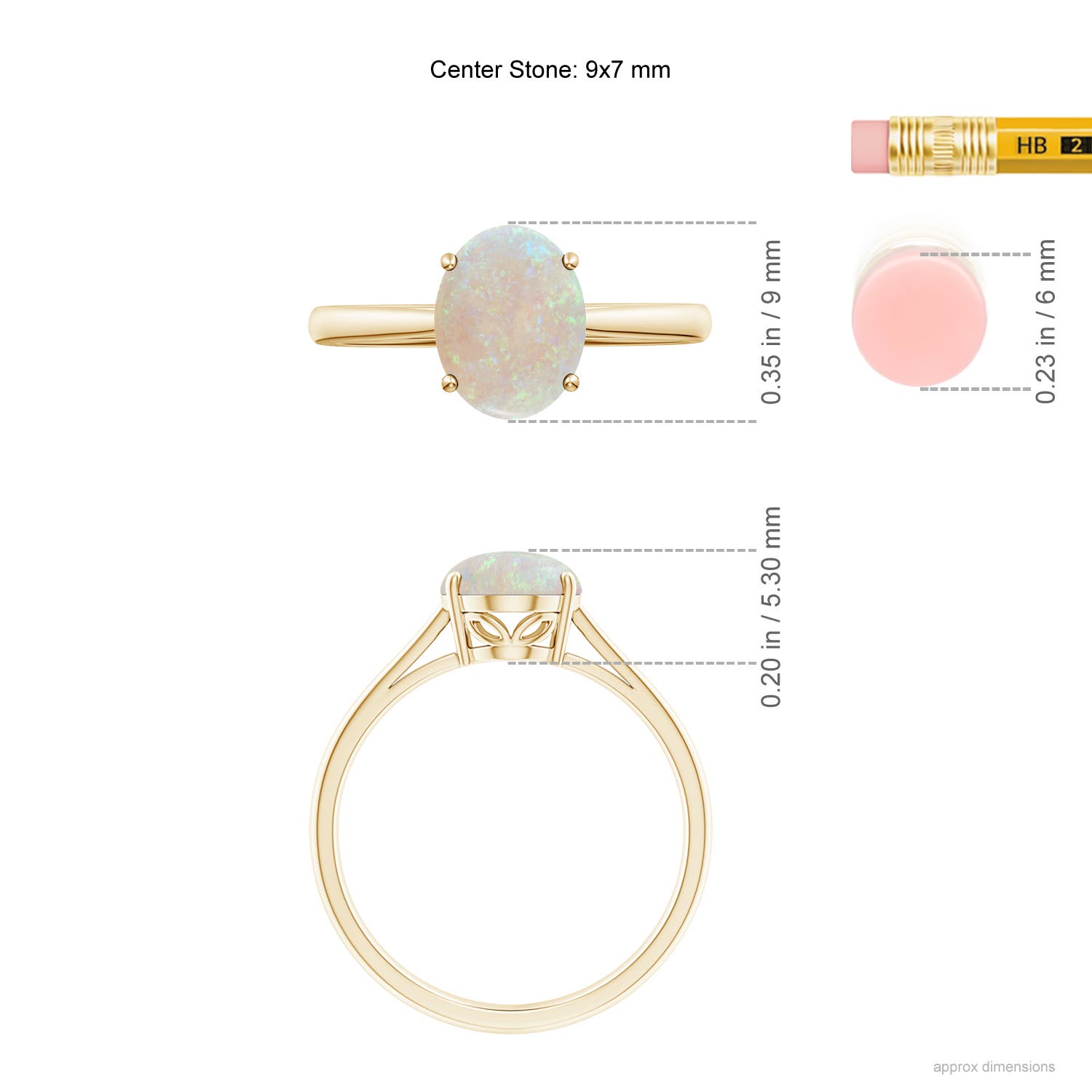 AA - Opal / 1.1 CT / 14 KT Yellow Gold