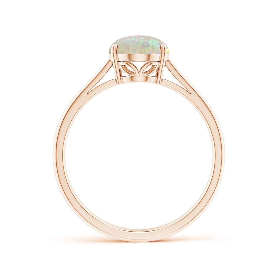 9x7mm AAA Oval Solitaire Opal Cocktail Ring in Rose Gold side 199