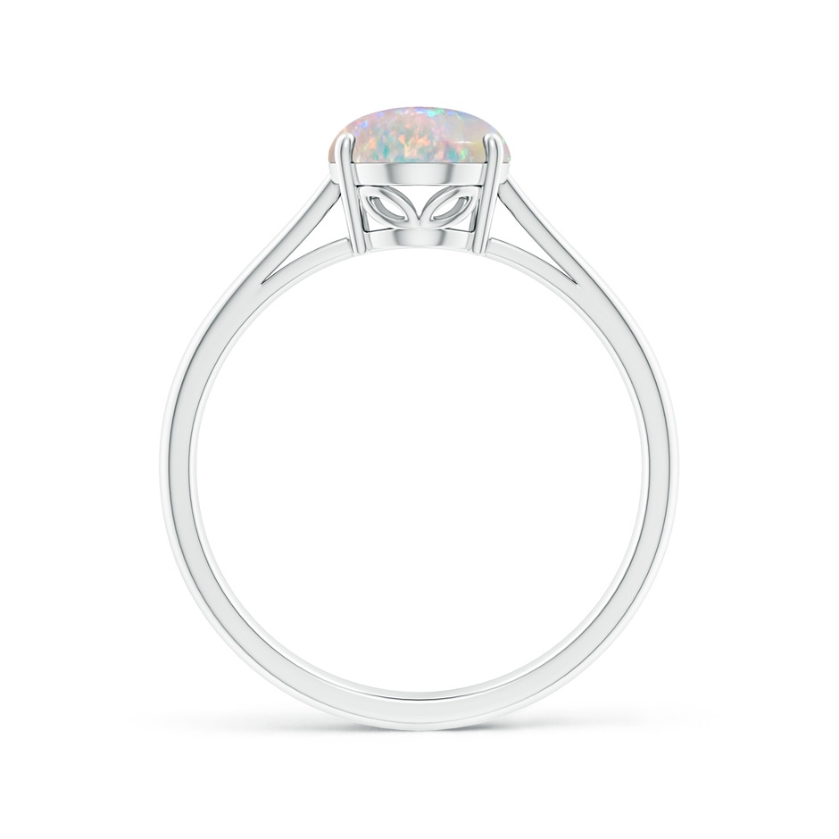 9x7mm AAAA Oval Solitaire Opal Cocktail Ring in P950 Platinum side 199