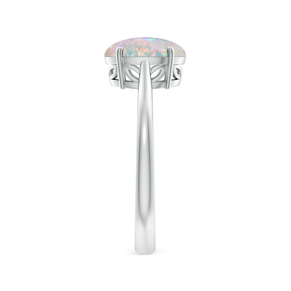 9x7mm AAAA Oval Solitaire Opal Cocktail Ring in P950 Platinum side 299