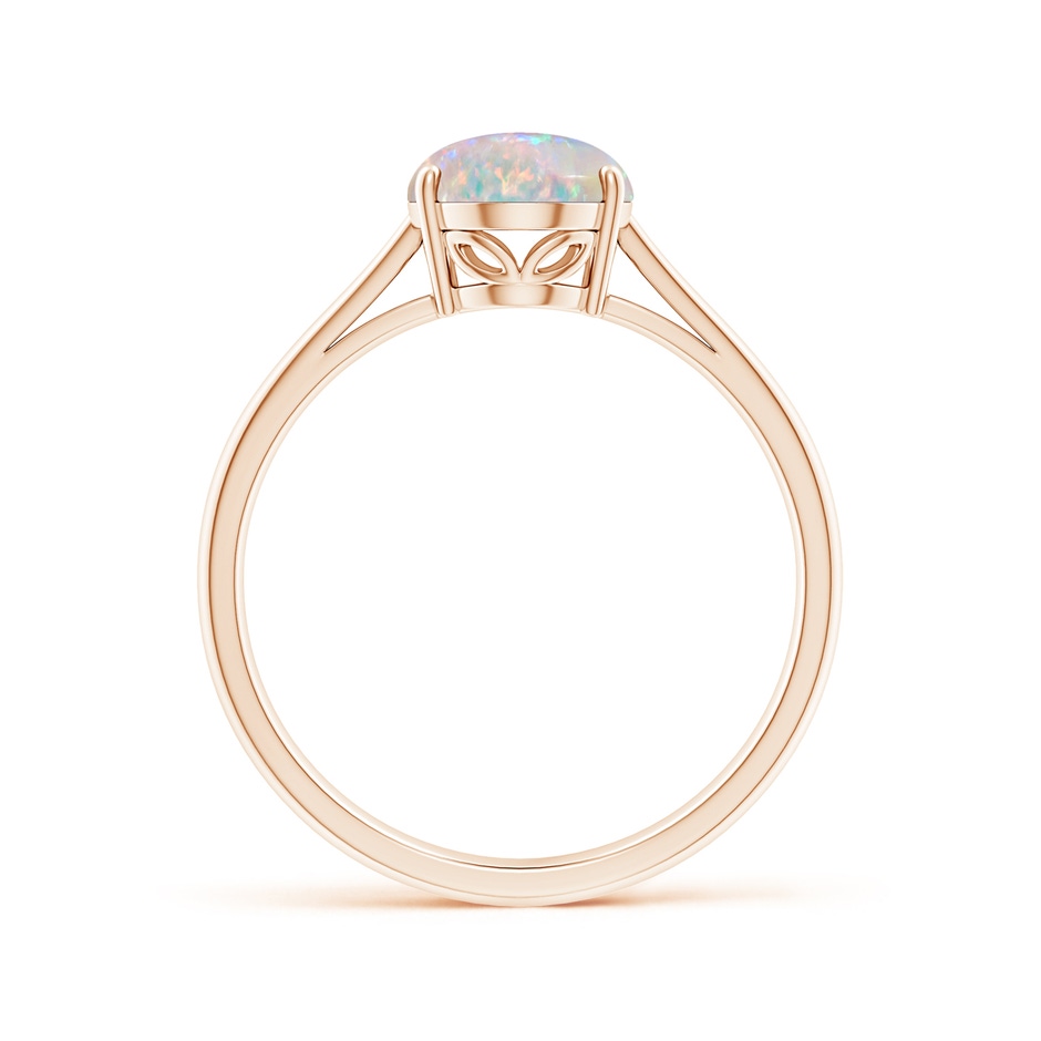 9x7mm AAAA Oval Solitaire Opal Cocktail Ring in Rose Gold side 199