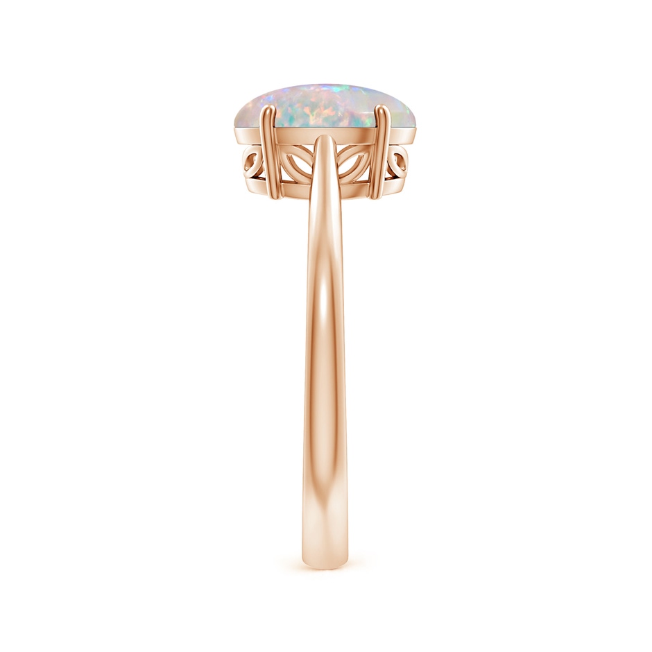9x7mm AAAA Oval Solitaire Opal Cocktail Ring in Rose Gold side 299