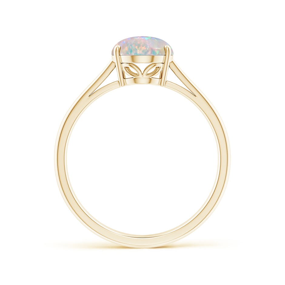 9x7mm AAAA Oval Solitaire Opal Cocktail Ring in Yellow Gold side 199