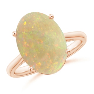 13.97x10.12x3.53mm AAAA GIA Certified Oval Solitaire Opal Cocktail Ring in 18K Rose Gold