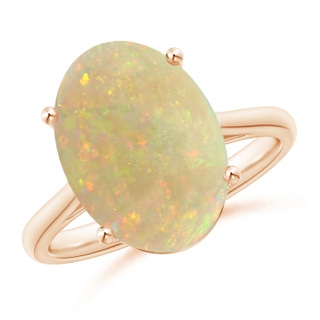 13.97x10.12x3.53mm AAAA GIA Certified Oval Solitaire Opal Cocktail Ring in 9K Rose Gold