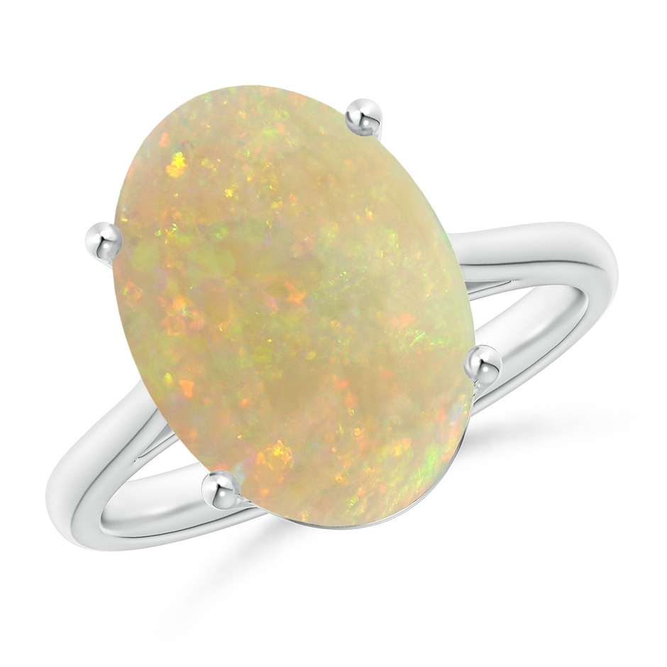 13.97x10.12x3.53mm AAAA GIA Certified Oval Solitaire Opal Cocktail Ring in White Gold 