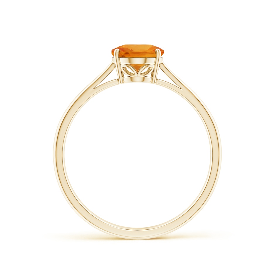 8x6mm AA Oval Solitaire Orange Sapphire Cocktail Ring in 18K Yellow Gold side 199