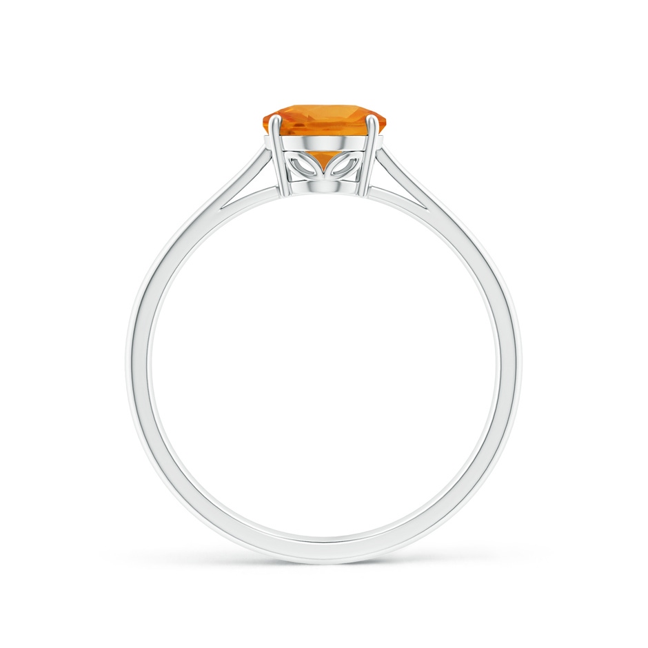 8x6mm AA Oval Solitaire Orange Sapphire Cocktail Ring in P950 Platinum side 199