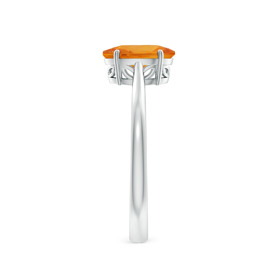 8x6mm AA Oval Solitaire Orange Sapphire Cocktail Ring in P950 Platinum side 299