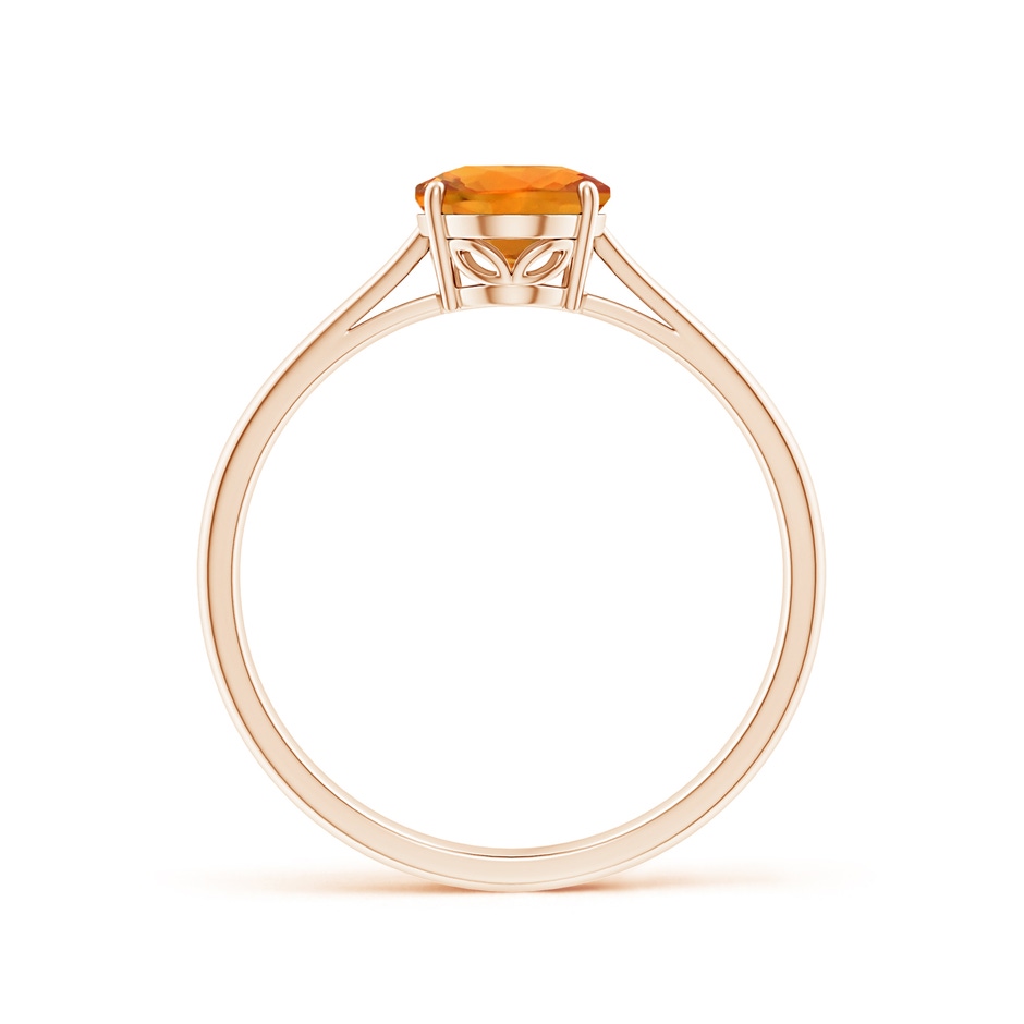 8x6mm AAA Oval Solitaire Orange Sapphire Cocktail Ring in 18K Rose Gold side 199