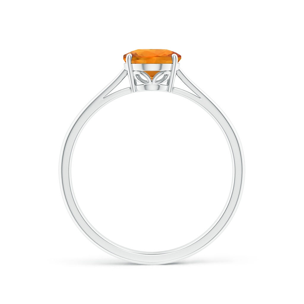 8x6mm AAA Oval Solitaire Orange Sapphire Cocktail Ring in White Gold Side-1
