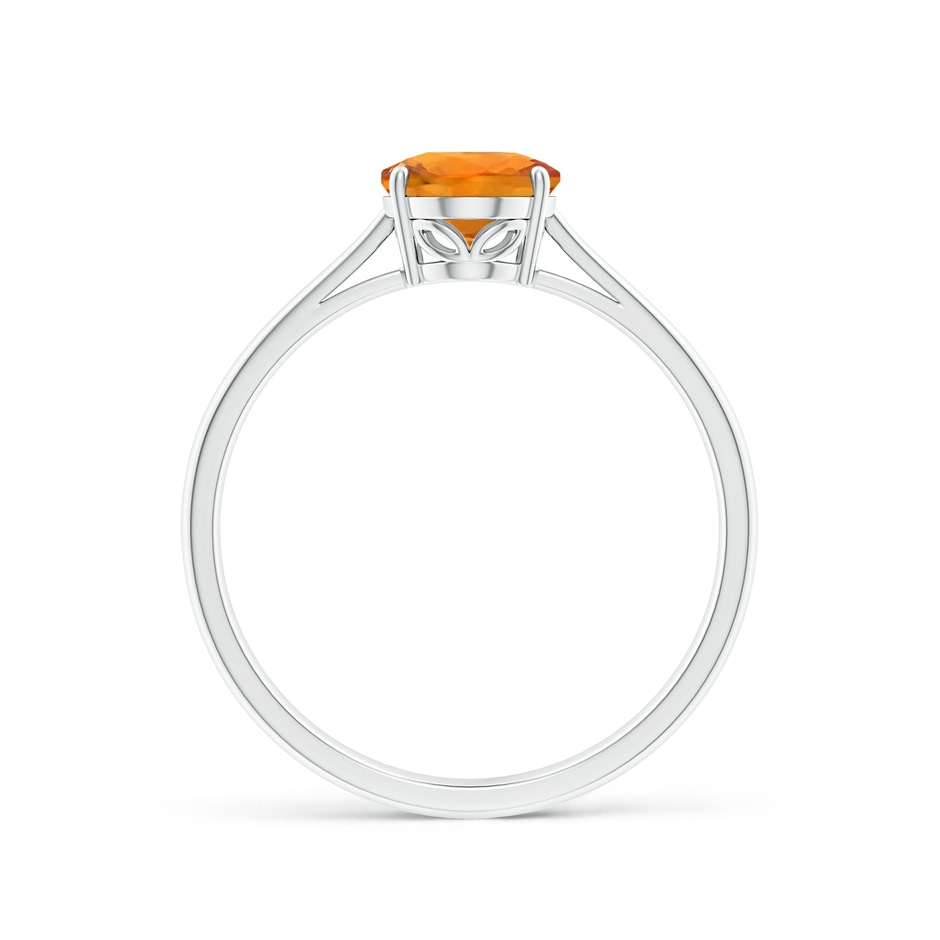 8x6mm AAA Oval Solitaire Orange Sapphire Cocktail Ring in White Gold side-1