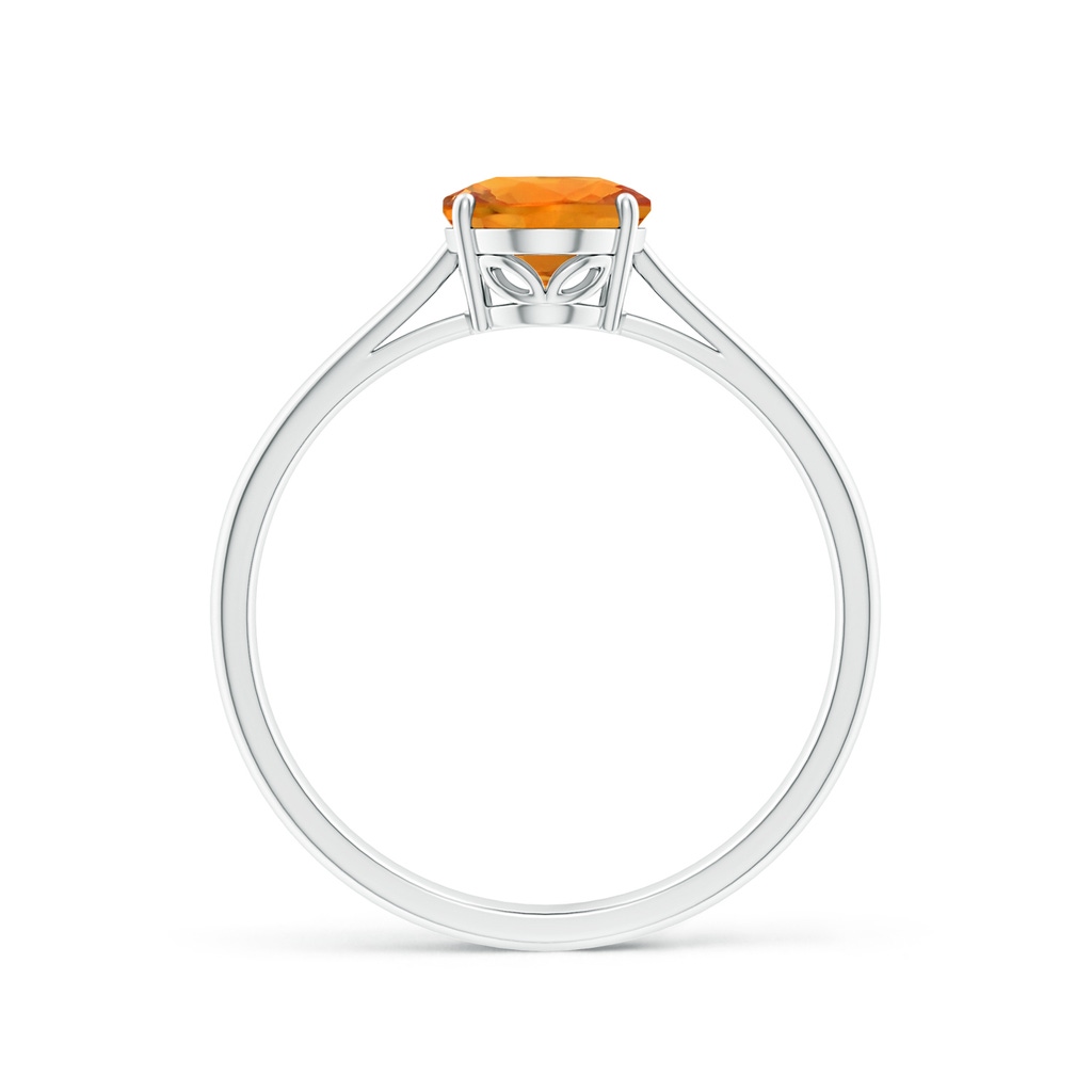 8x6mm AAA Oval Solitaire Orange Sapphire Cocktail Ring in White Gold - side 199