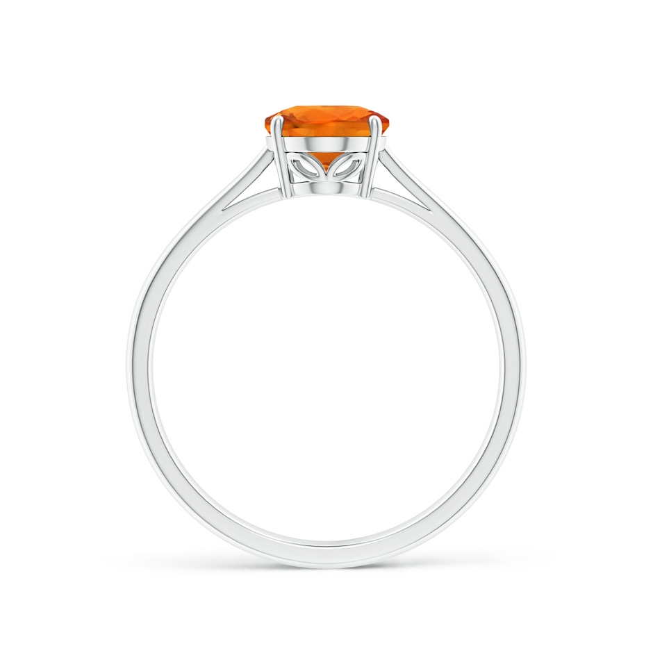 8x6mm AAAA Oval Solitaire Orange Sapphire Cocktail Ring in P950 Platinum side 199