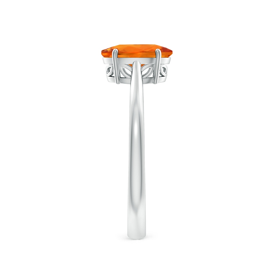 8x6mm AAAA Oval Solitaire Orange Sapphire Cocktail Ring in White Gold side 299