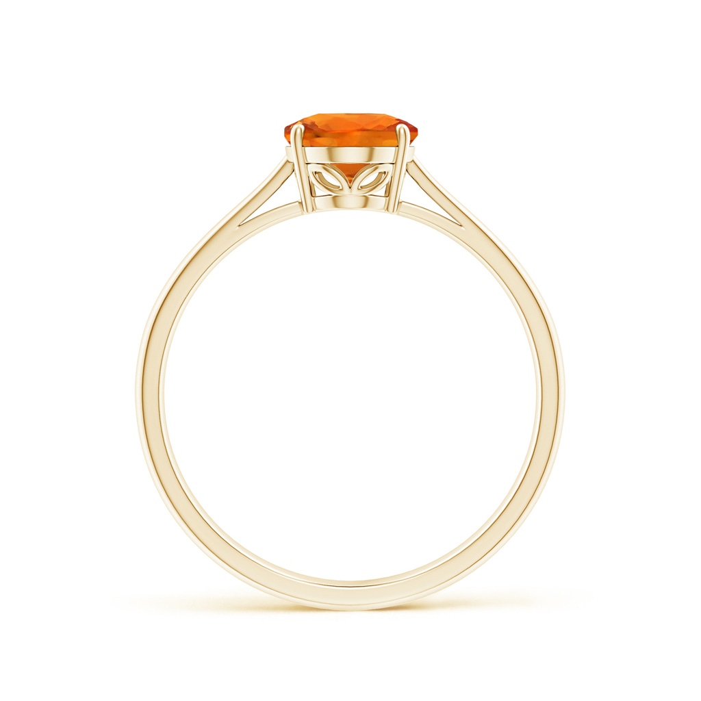 8x6mm AAAA Oval Solitaire Orange Sapphire Cocktail Ring in Yellow Gold - side 199