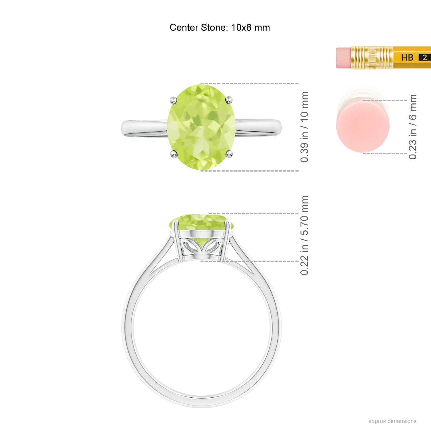 A - Peridot / 2.6 CT / 14 KT White Gold