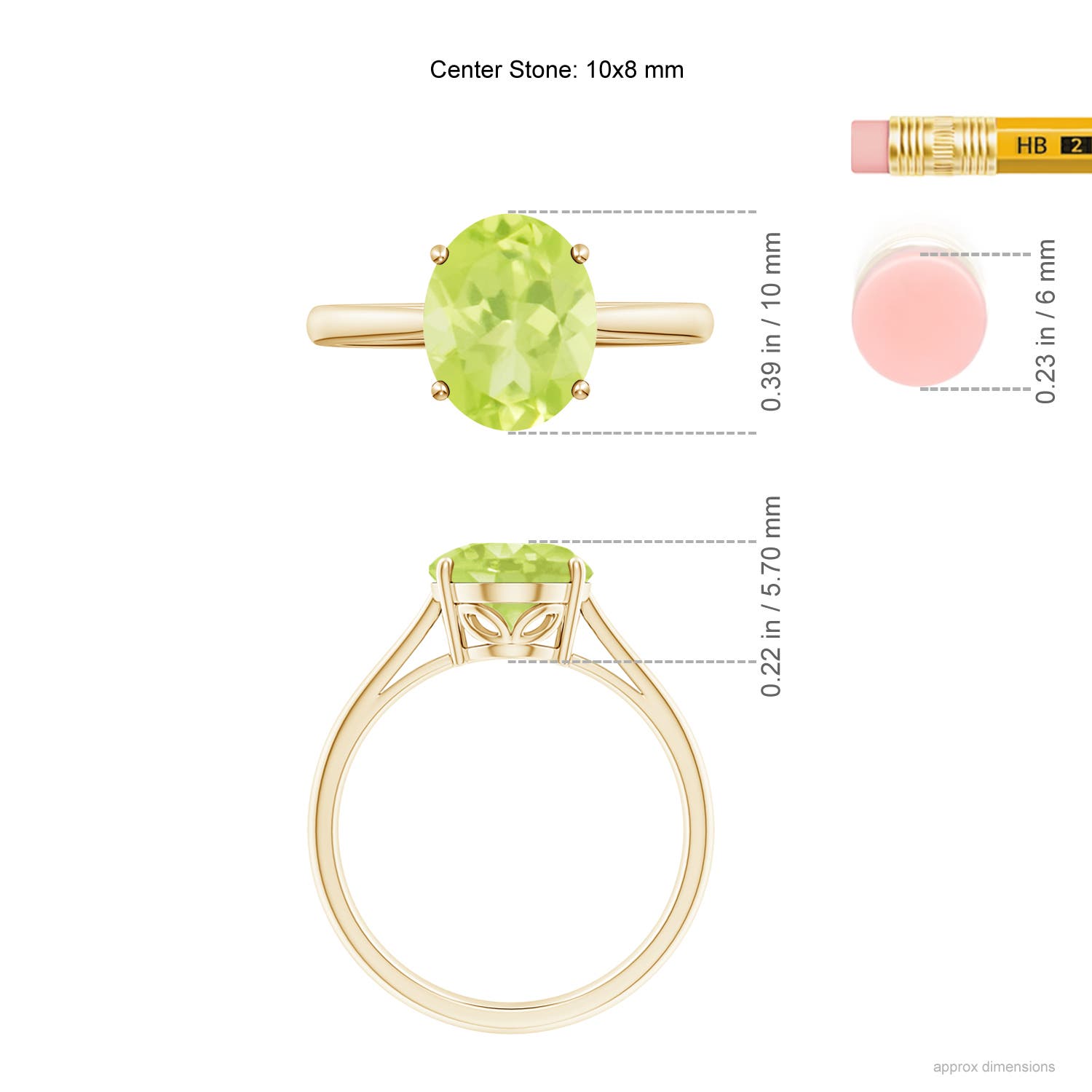 A - Peridot / 2.6 CT / 14 KT Yellow Gold