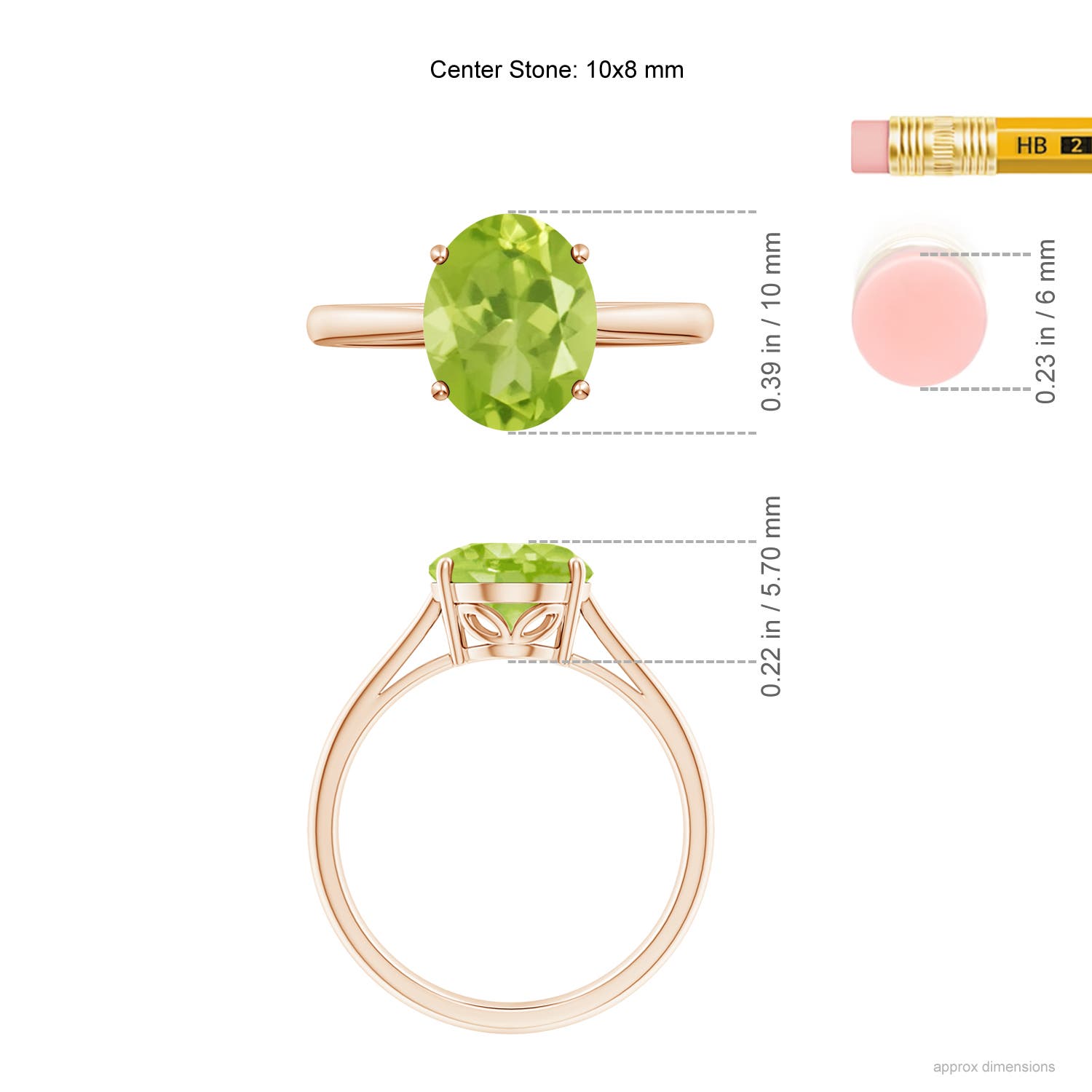 AA - Peridot / 2.6 CT / 14 KT Rose Gold