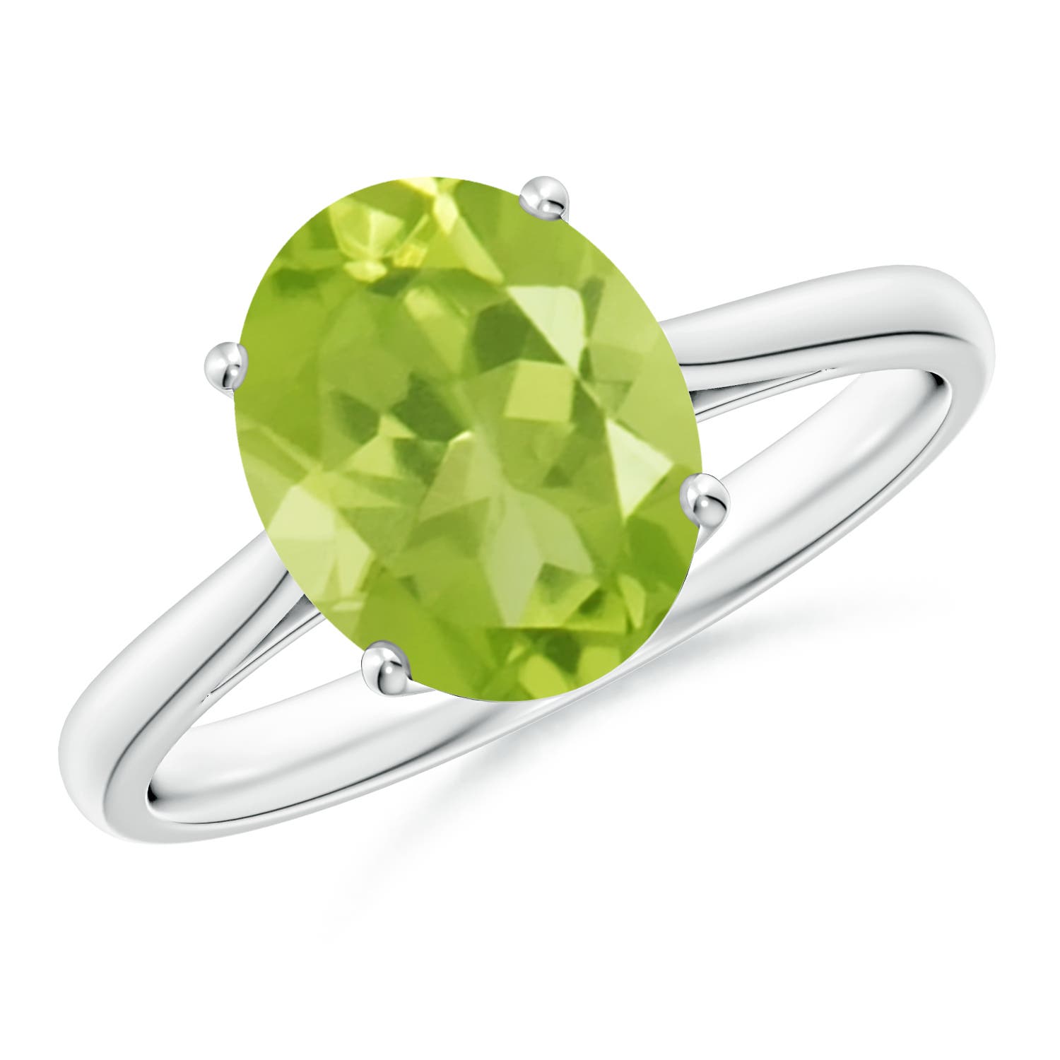 AA - Peridot / 2.6 CT / 14 KT White Gold