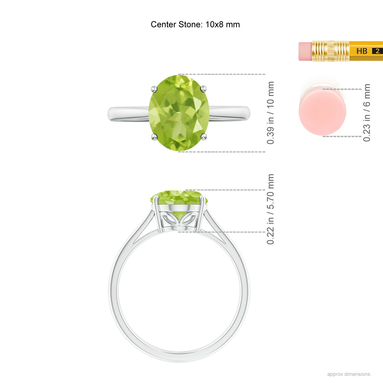 AA - Peridot / 2.6 CT / 14 KT White Gold