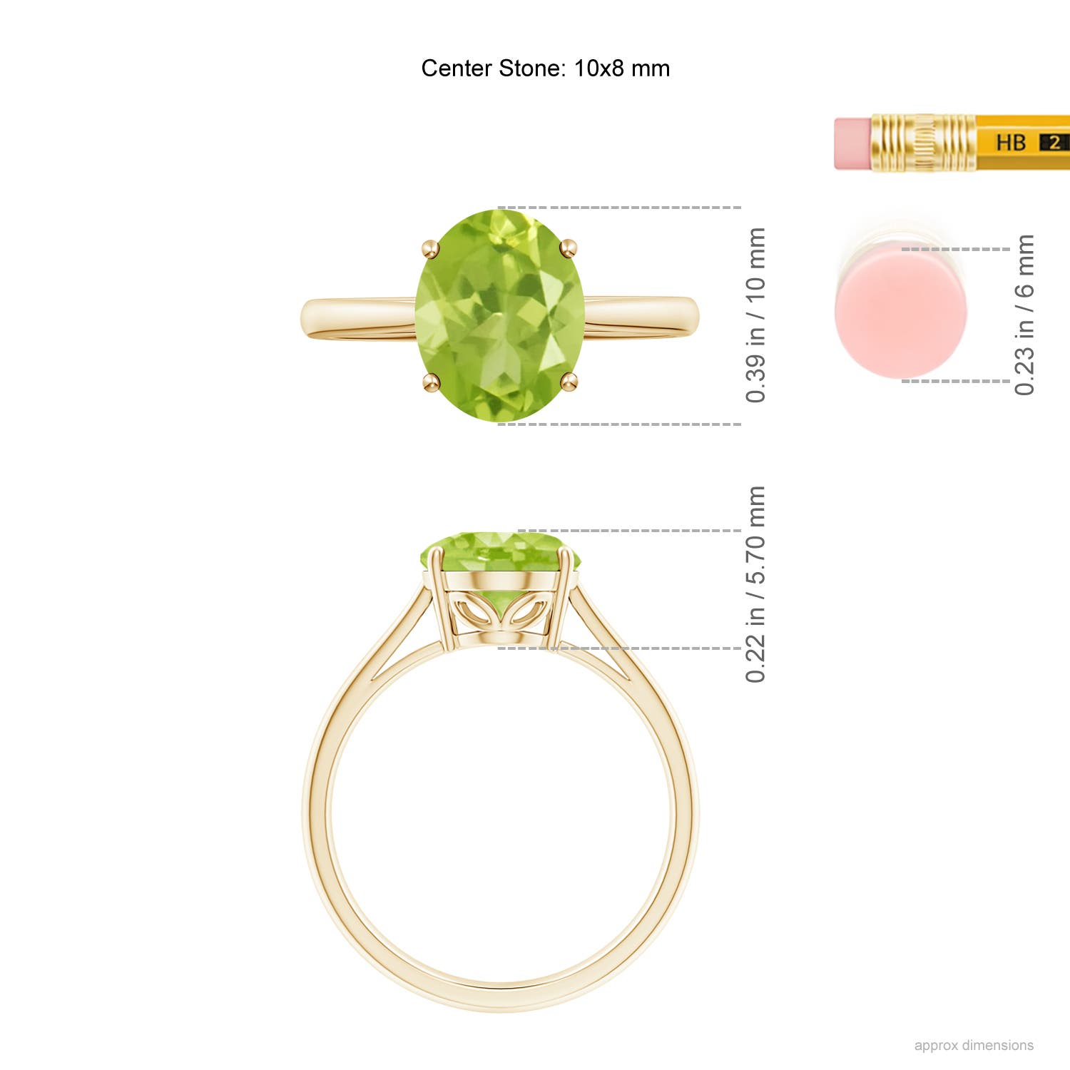 AA - Peridot / 2.6 CT / 14 KT Yellow Gold