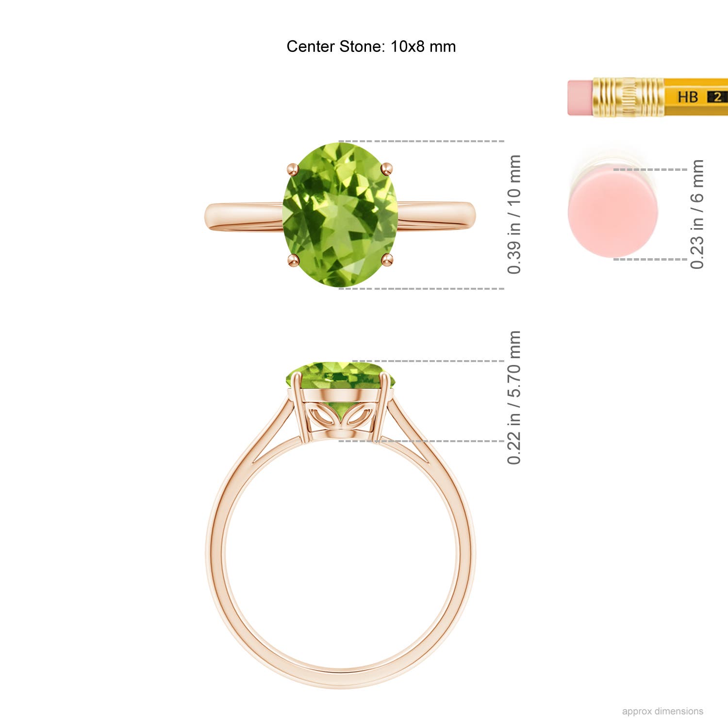 AAA - Peridot / 2.6 CT / 14 KT Rose Gold