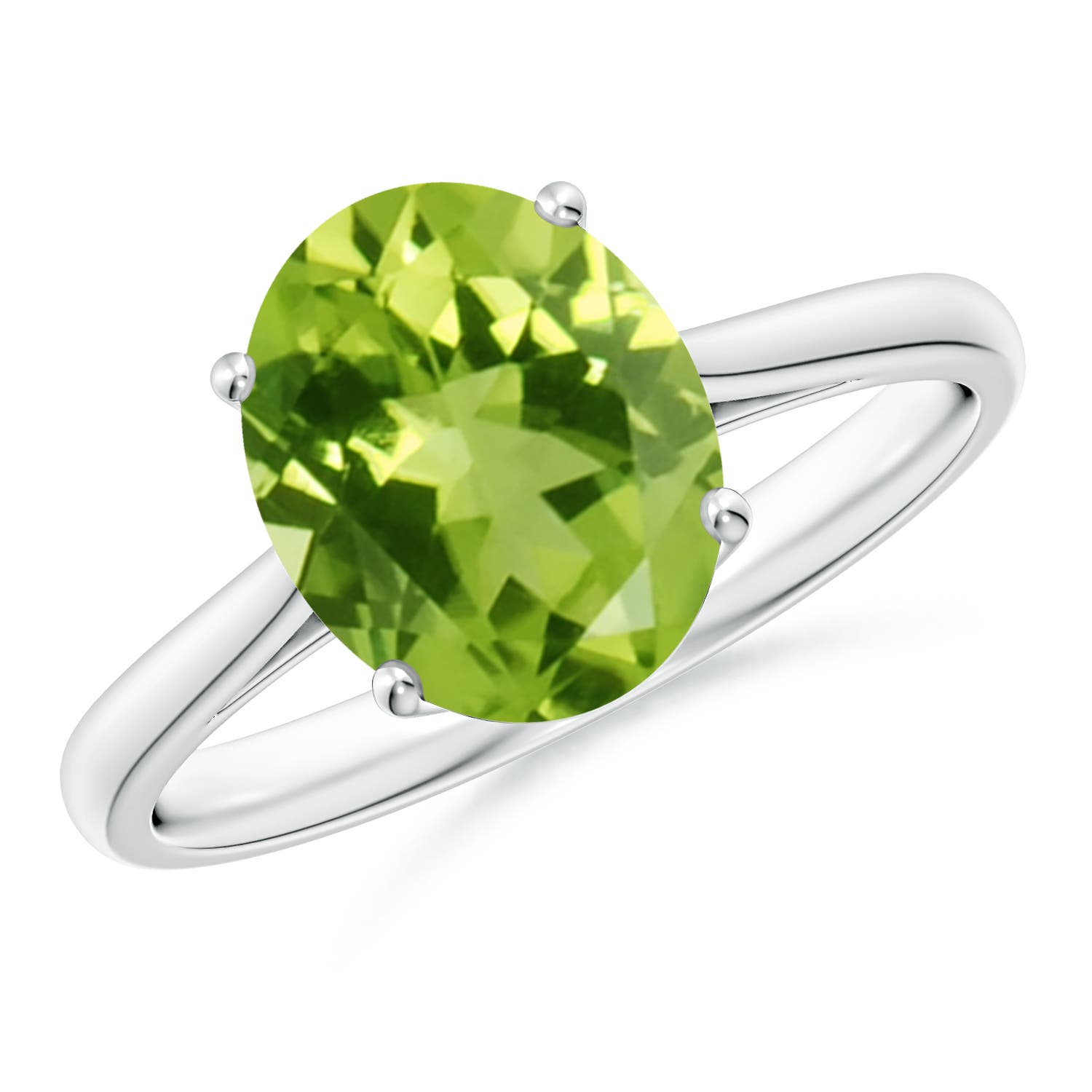 AAA - Peridot / 2.6 CT / 14 KT White Gold