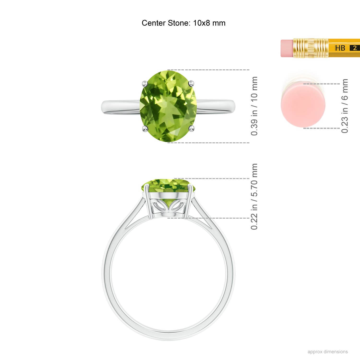 AAA - Peridot / 2.6 CT / 14 KT White Gold