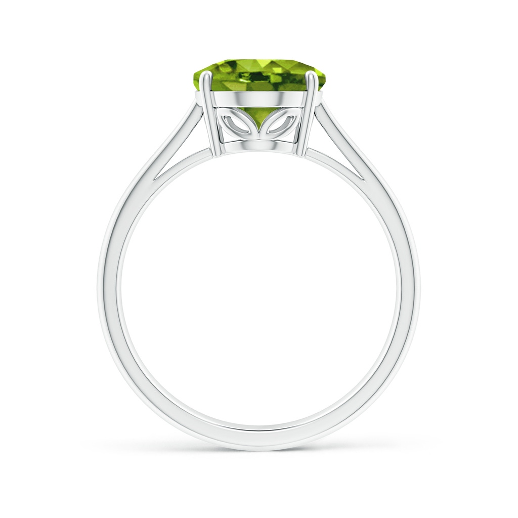 10x8mm AAAA Oval Solitaire Peridot Cocktail Ring in White Gold Side 199