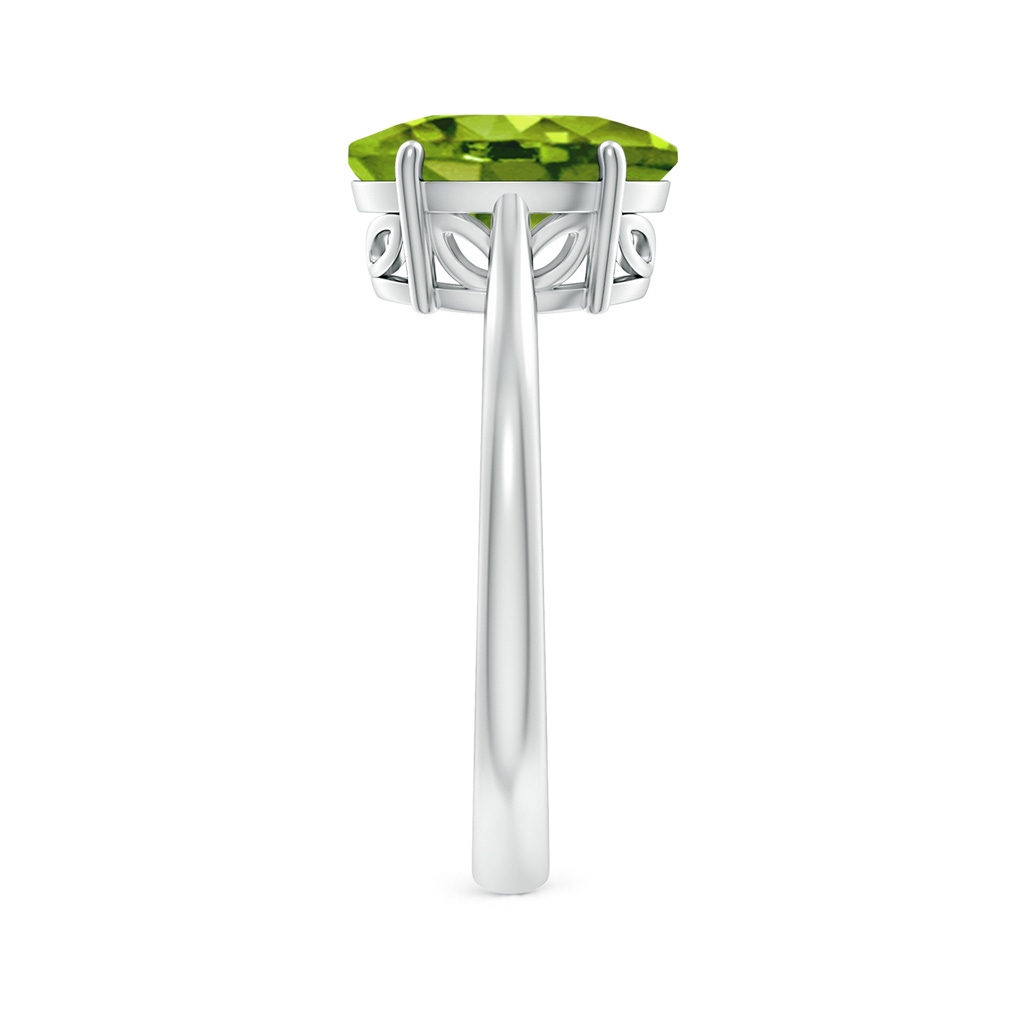 10x8mm AAAA Oval Solitaire Peridot Cocktail Ring in White Gold Side 299