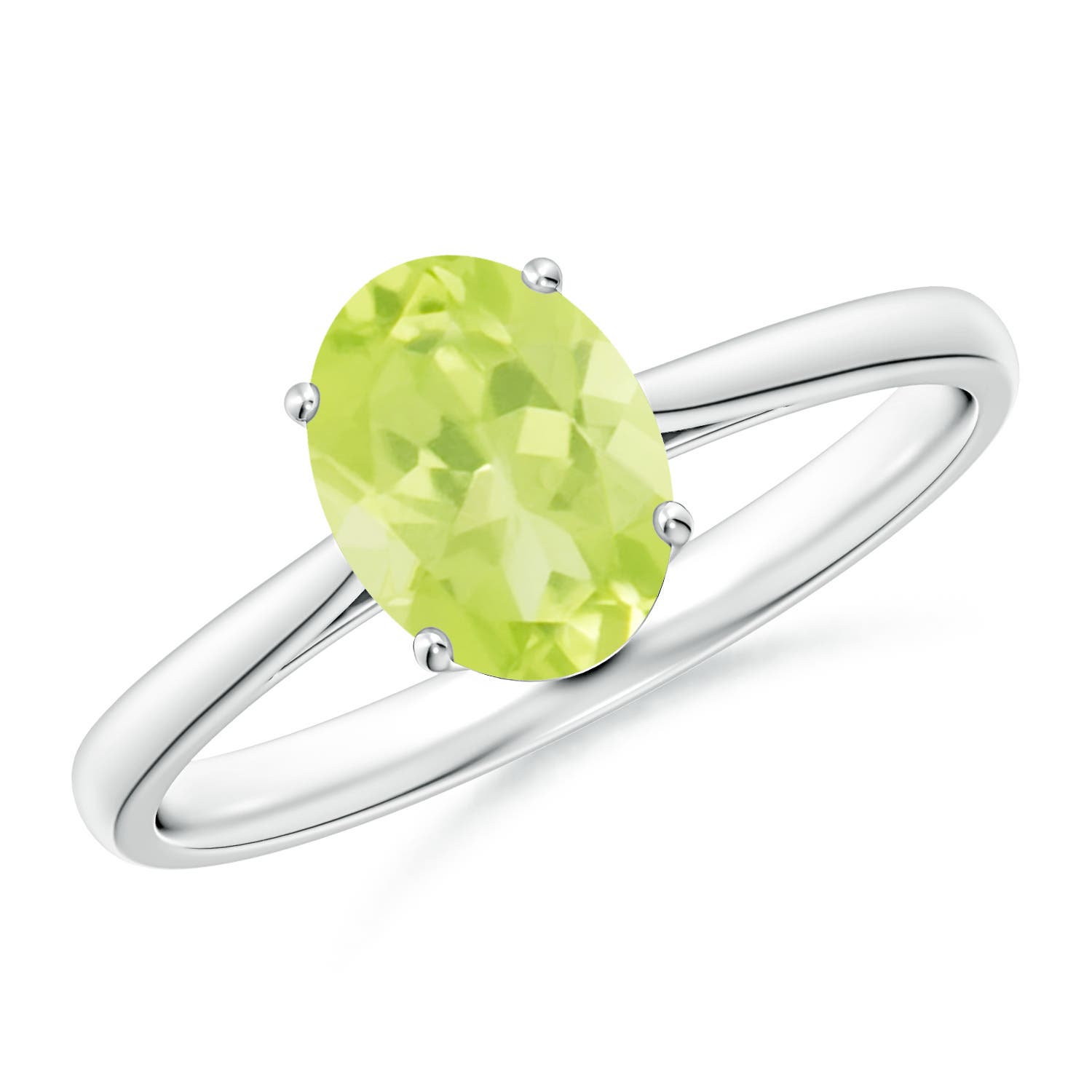 A - Peridot / 1.35 CT / 14 KT White Gold