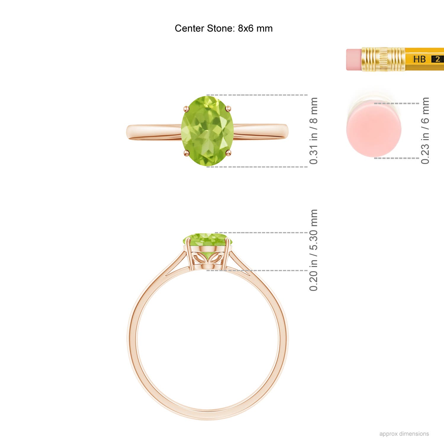 AA - Peridot / 1.35 CT / 14 KT Rose Gold