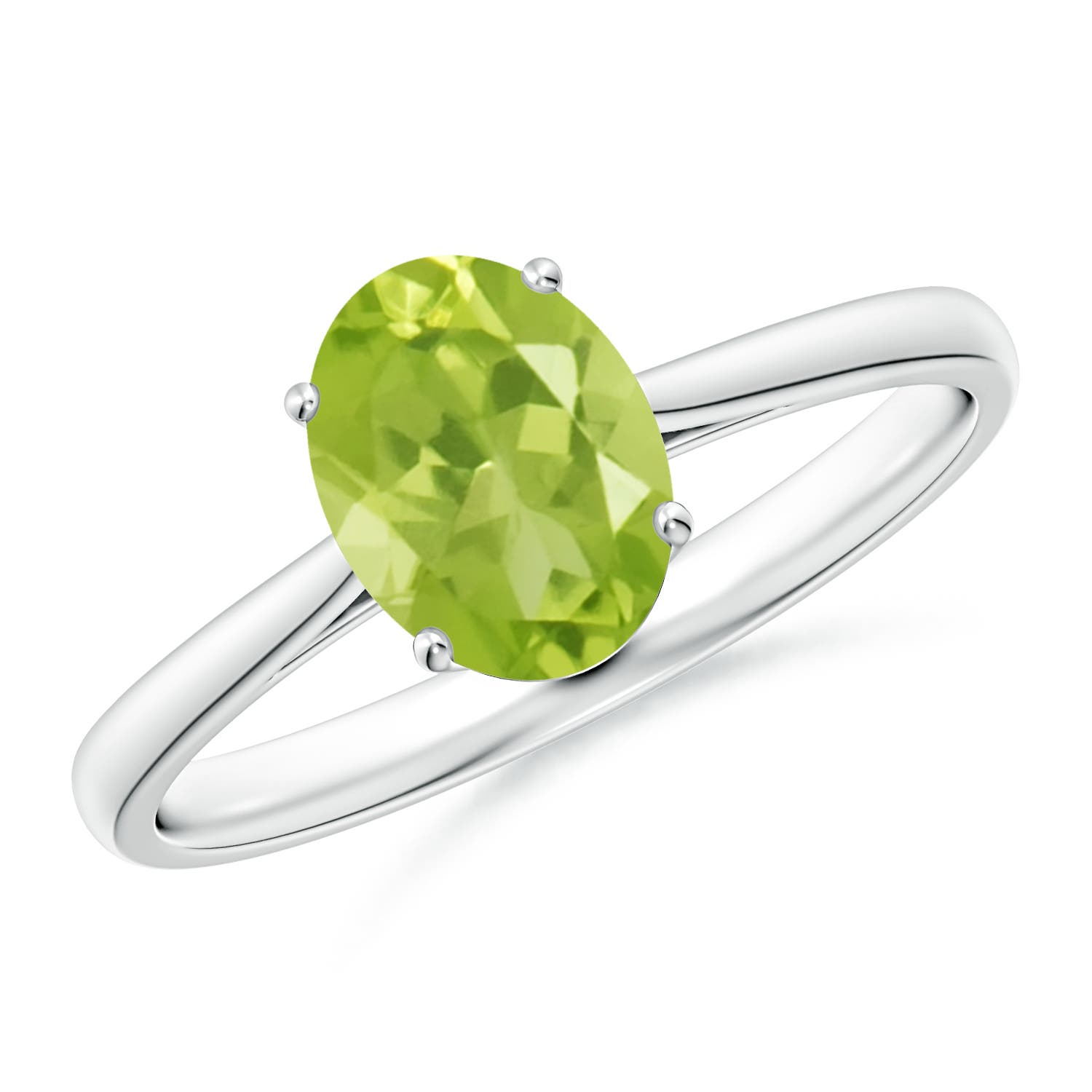 AA - Peridot / 1.35 CT / 14 KT White Gold