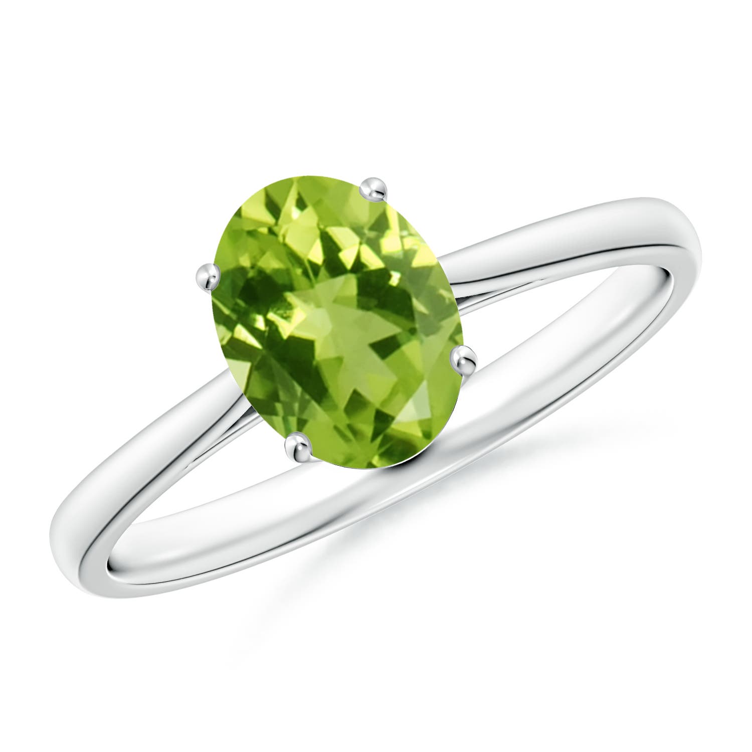 AAA - Peridot / 1.35 CT / 14 KT White Gold