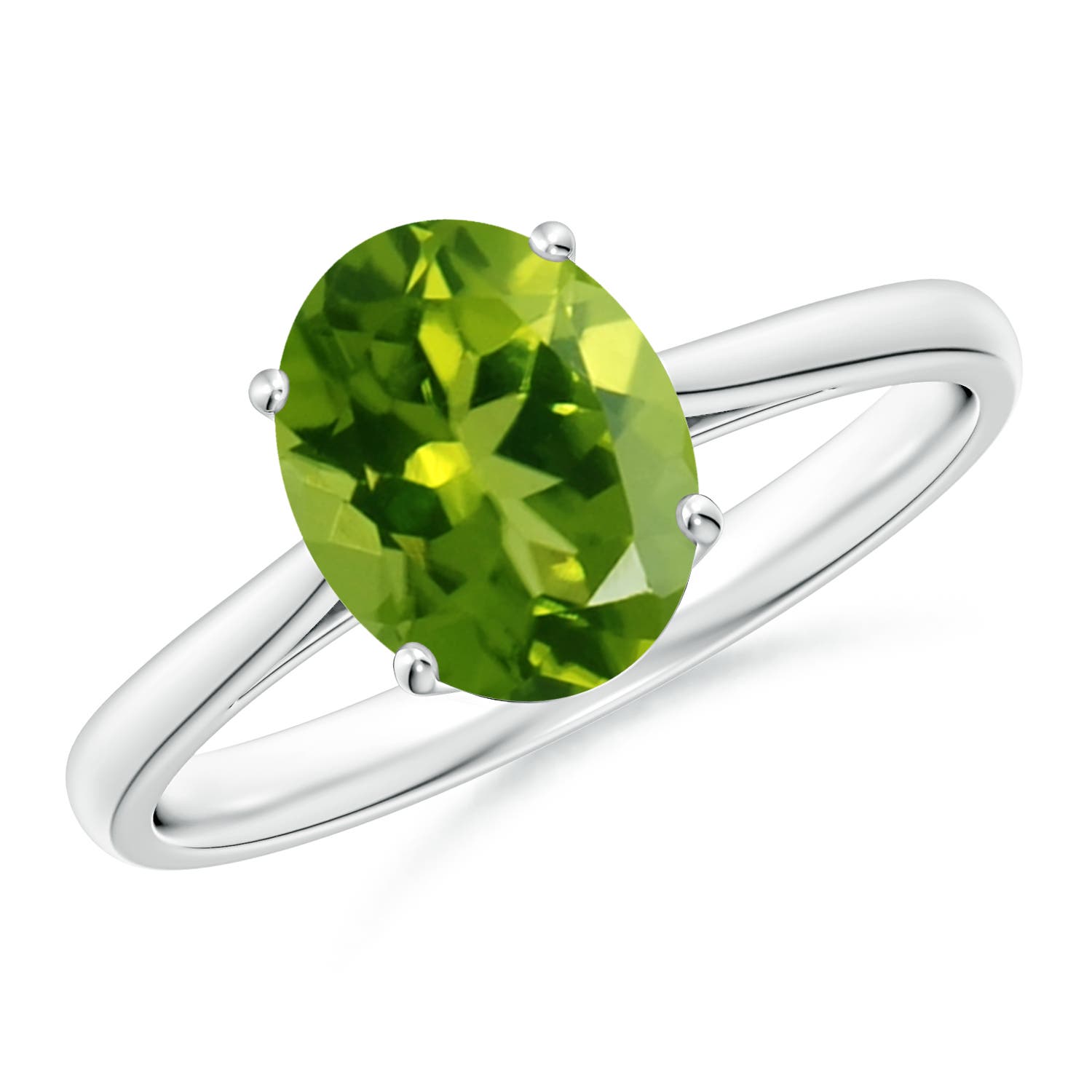 AAAA - Peridot / 1.9 CT / 14 KT White Gold