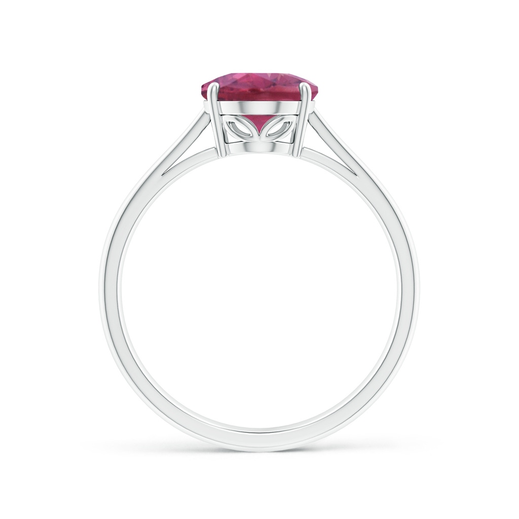 9x7mm AAA Oval Solitaire Pink Tourmaline Cocktail Ring in White Gold Side 199
