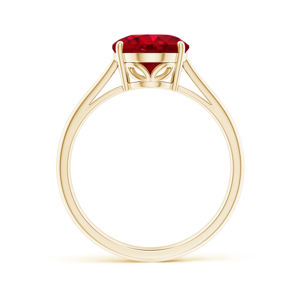 10x8mm AAA Oval Solitaire Ruby Cocktail Ring in Yellow Gold Side 199