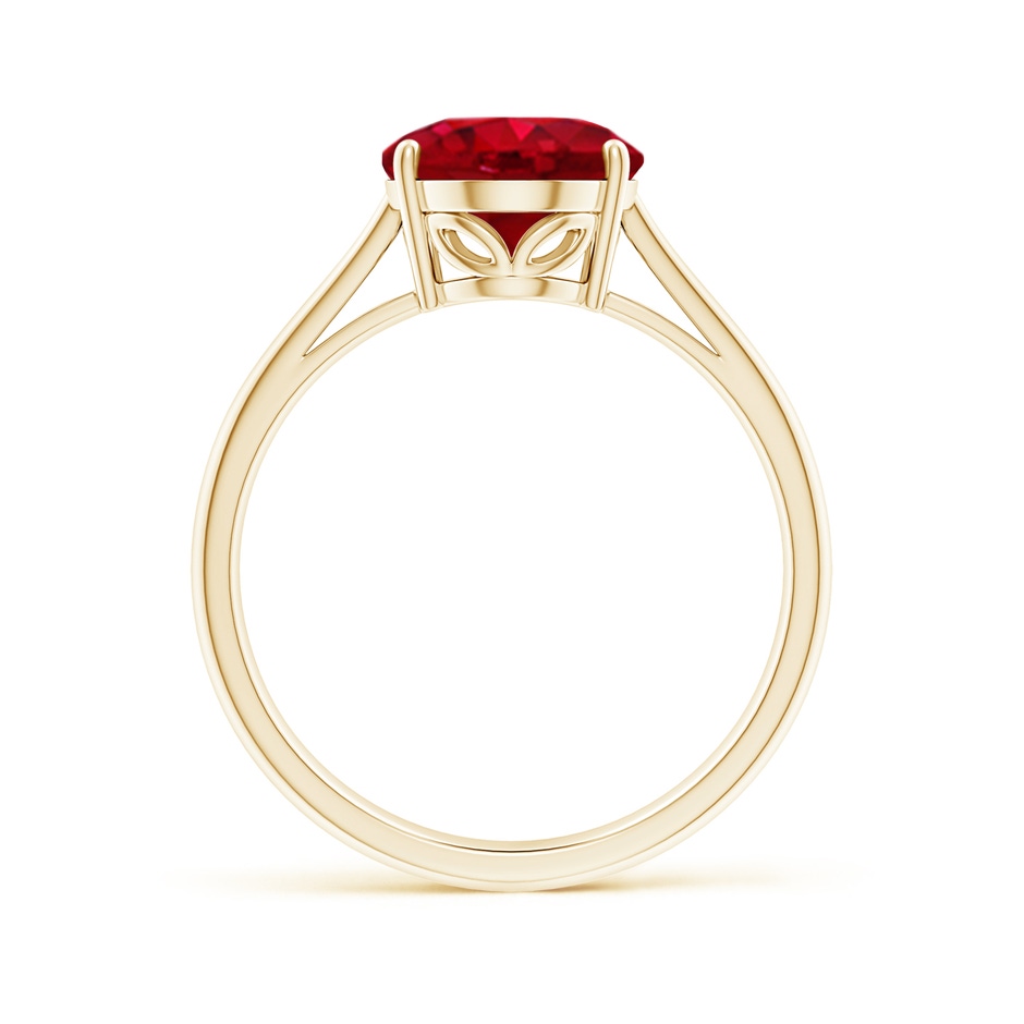 10x8mm AAA Oval Solitaire Ruby Cocktail Ring in Yellow Gold side 199