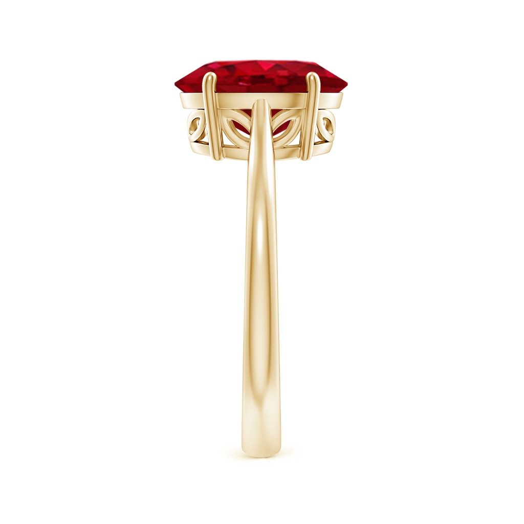 10x8mm AAA Oval Solitaire Ruby Cocktail Ring in Yellow Gold Side 299