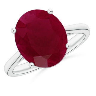 12x10mm A Oval Solitaire Ruby Cocktail Ring in P950 Platinum