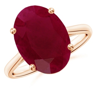 14x10mm A Oval Solitaire Ruby Cocktail Ring in Rose Gold