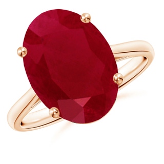 14x10mm AA Oval Solitaire Ruby Cocktail Ring in 9K Rose Gold