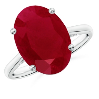 14x10mm AA Oval Solitaire Ruby Cocktail Ring in P950 Platinum