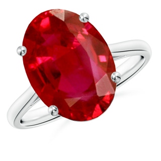 14x10mm AAA Oval Solitaire Ruby Cocktail Ring in P950 Platinum